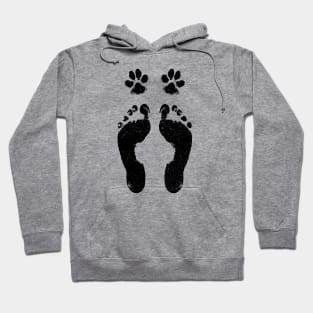 Cute Dog Lover Gift - Paw and Foot Prints Hoodie